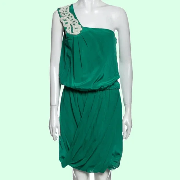 green emerald velvet dress Tibi Mini Dress – Silk Taffeta – Mini Dress – by Sue Sartor M main image 0